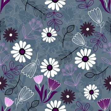 Floral seamless pattern ,flower branches seamless pattern , Stockillustratie