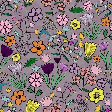 Floral seamless pattern ,flower branches seamless pattern , Stockillustratie