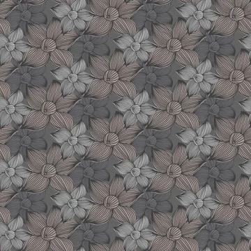 Floral seamless pattern flower gray monochrome color, vector illustration for Stock Illustration