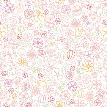 Floral seamless pattern.  Flower icon gentle background. Spring Stock Illustration