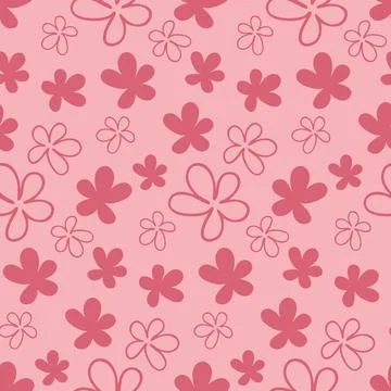 Floral seamless pattern flower leaf heart illustration for design and decorat Stock Illustration