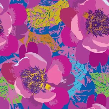 Floral seamless pattern. Flower rose background. Garden blossom 스톡 일러스트