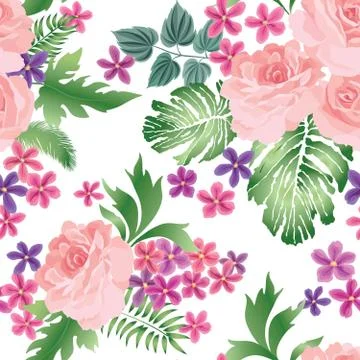 Floral seamless pattern. Flower rose bouquet background. Summer Stockillustratie