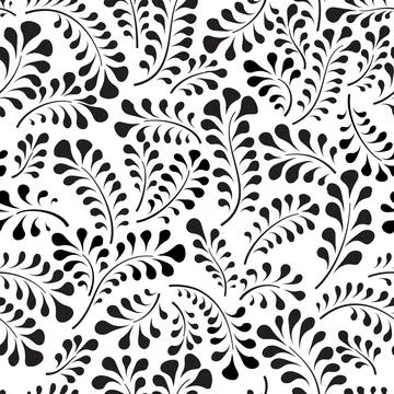 Floral seamless pattern with flower rose. Abstract swirl line bloom background Stock Illustration