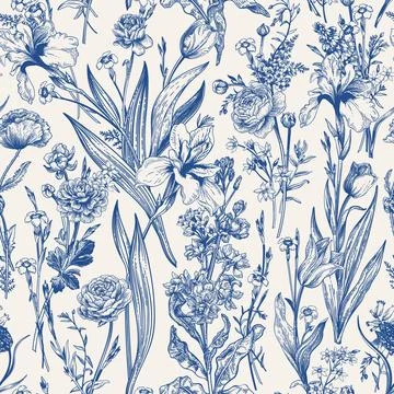 Floral seamless pattern. Flowering. Illustrazione stock