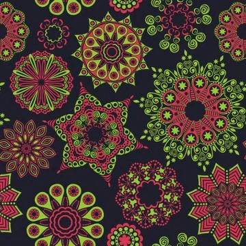 Floral seamless pattern with flowers. copy square to the side and you'll get  Stock Illustration