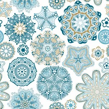 Floral seamless pattern with flowers. copy square to the side and you'll get  Stock Illustration