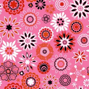 Floral seamless pattern with flowers. copy square to the side and you'll get  Stock Illustration