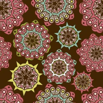 Floral seamless pattern with flowers. copy square to the side and you'll get  Stock Illustration