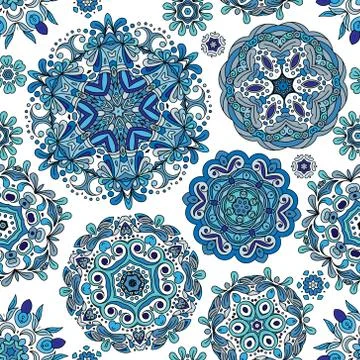 Floral seamless pattern with flowers. Copy square to the side and you'll get Stock Illustration