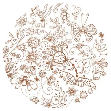Floral seamless pattern with flowers Stock Illustration