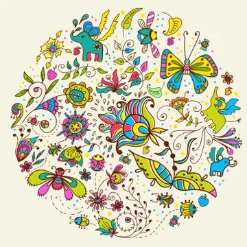 Floral seamless pattern with flowers Stock Illustration