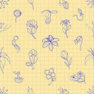 Floral seamless pattern with flowers. Illustrazione stock
