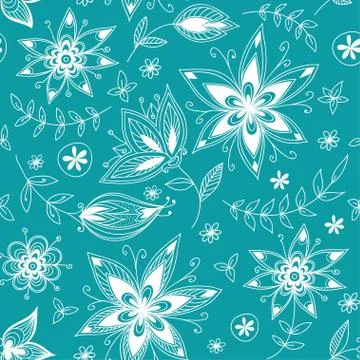 Floral seamless pattern with flowers Stock Illustration