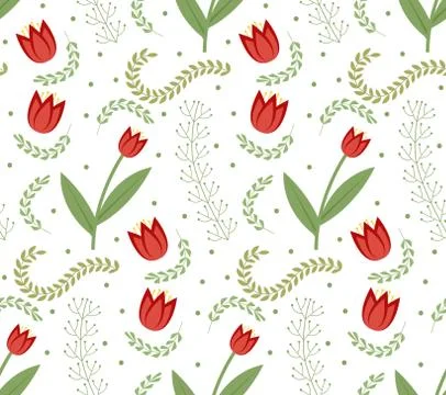 Floral seamless pattern. Flowers repeating texture. Botanical endless backg.. Stock Illustration