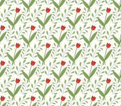 Floral seamless pattern. Flowers repeating texture. Botanical endless backg.. Stock Illustration
