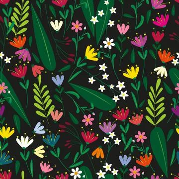 Floral seamless pattern, flowers, spring, summer Stock Illustration