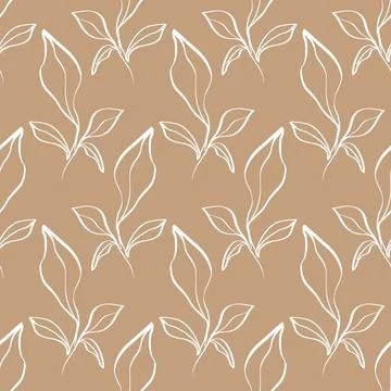 Floral seamless pattern with foliage Illustrazione stock