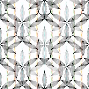 Floral seamless pattern with graphic black and white flowers. For textile, bo Stock Illustration