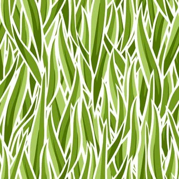 Floral seamless pattern with green grass or lawn Illustrazione stock