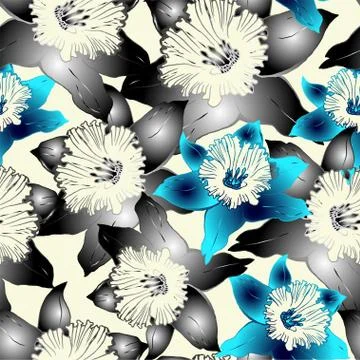 Floral seamless pattern with hand drawn spring flowers daffodils Stock Illustration