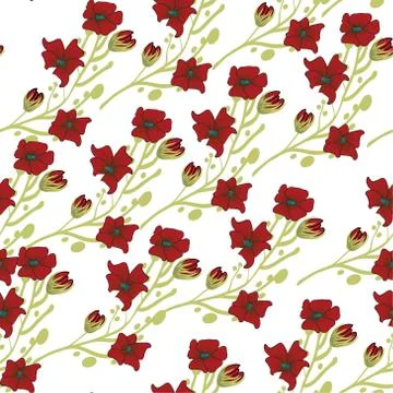 Floral seamless pattern. Hand drawn abstract gradient flowers with doodle dec Stock Illustration