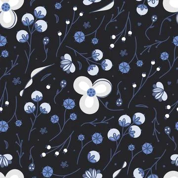 Floral seamless pattern. Hand drawn beautiful flowers. Colorful repeating bac Stock Illustration