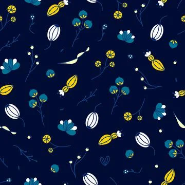 Floral seamless pattern. Hand drawn beautiful flowers. Colorful repeating bac Stock Illustration
