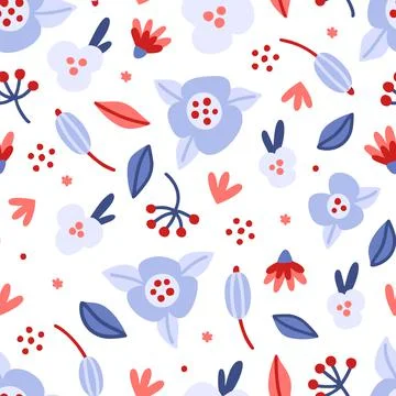 Floral seamless pattern. Hand drawn beautiful flowers. Colorful repeating bac Illustrazione stock
