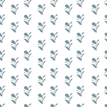 Floral seamless pattern. Hand drawn silhouette branches textures. Cute patter Stock Illustration