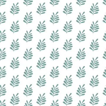 Floral seamless pattern. Hand drawn silhouette branches textures. Cute patter Illustrazione stock