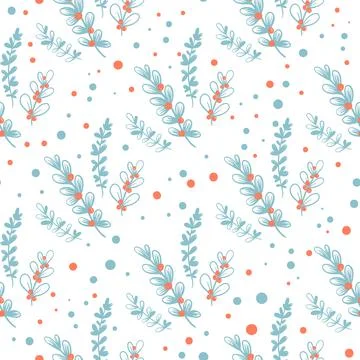 Floral seamless pattern. Hand drawn doodle leaves pattern can be used for Illustrazione stock