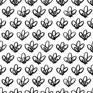 Floral seamless pattern with hand drawn lotuses. Stock Illustration