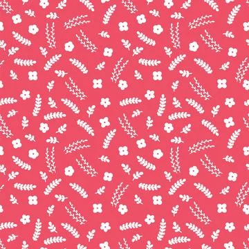 Floral seamless pattern with hand drawn elements. Spring theme. Scandinavia.. Stock Illustration