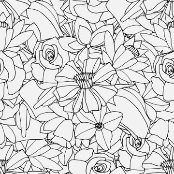 Floral seamless pattern Ilustração Stock