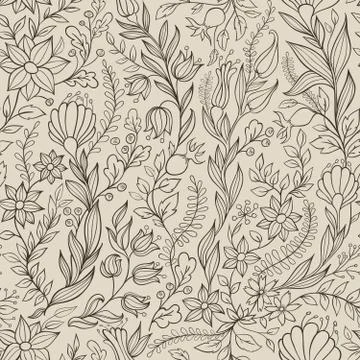 Floral seamless pattern Stock Illustration