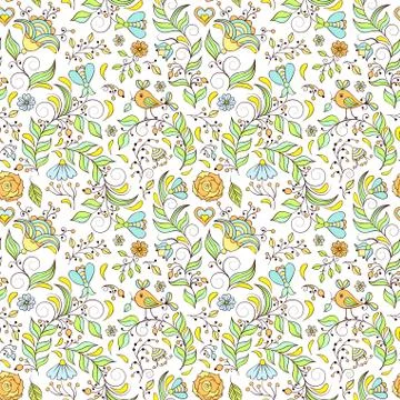 Floral seamless pattern Stock Illustration