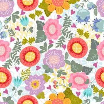 Floral seamless pattern Stock Illustration