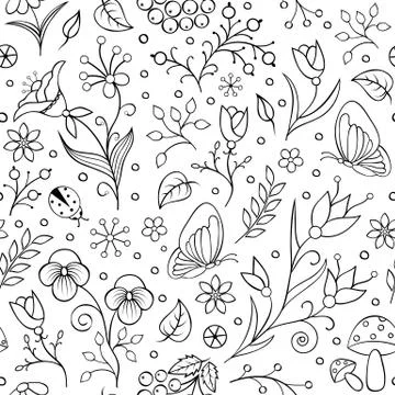 Floral seamless pattern Stock Illustration