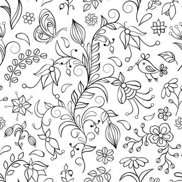 Floral seamless pattern Stock Illustration