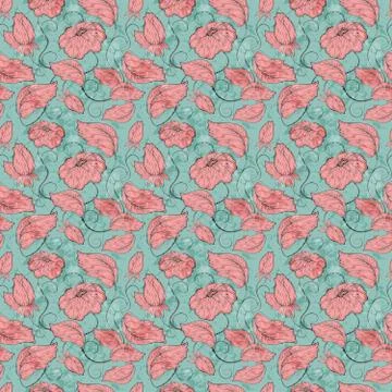 Floral Seamless Pattern Stock Illustration