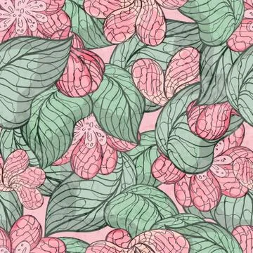 Floral Seamless Pattern Stock Illustration