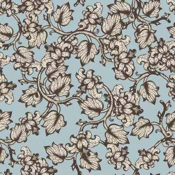 Floral Seamless Pattern Stock Illustration