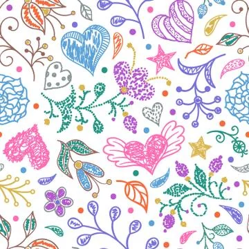 Floral seamless pattern Stock Illustration