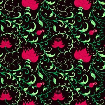 Floral seamless pattern Stock Illustration