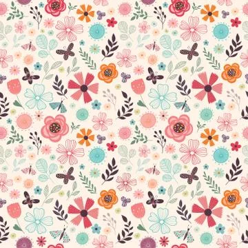Floral seamless pattern Stock Illustration