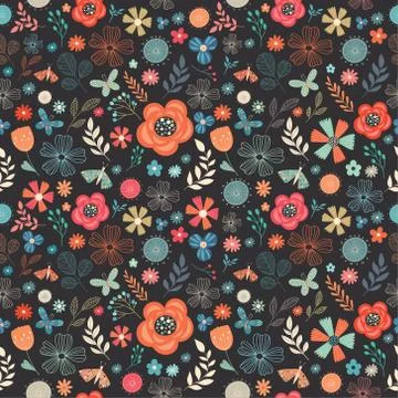 Floral seamless pattern Stock Illustration