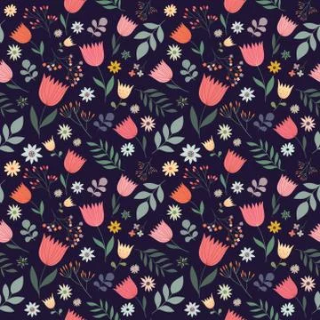 Floral seamless pattern Stock Illustration