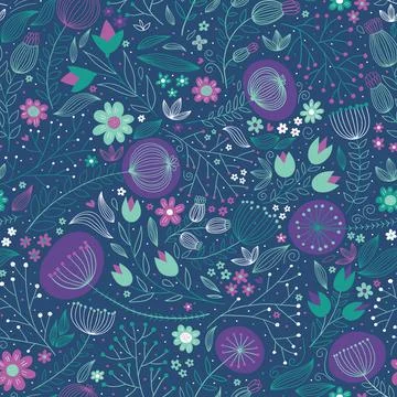 Floral seamless pattern Stock Illustration