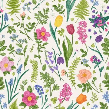 Floral seamless pattern. Illustrazione stock